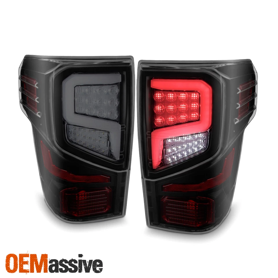 Lámparas de freno traseras de tubo LED para Nissan Titan 2016-2021 - negro humo Foto 3 de 4