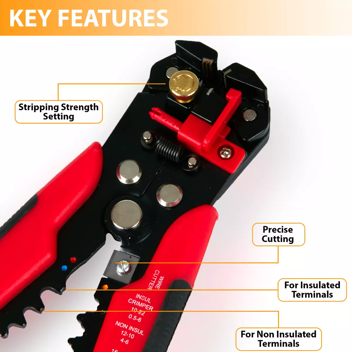 SELF ADJUSTABLE AUTOMATIC CABLE WIRE CRIMPER CRIMPING TOOL STRIPPER PLIER CUTTER