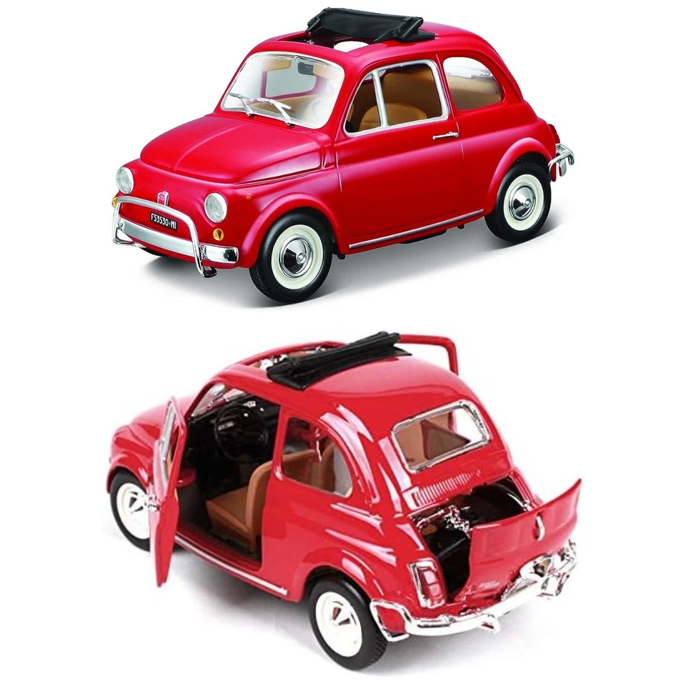Burago Fiat 500L 1968 Rosso in Metallo Pressofuso Modellino Auto in scala 1:24 - Immagine 4 di 4