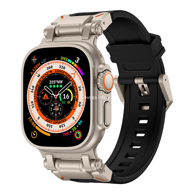 Metal+Silicone Band Strap For Apple Watch Series 11 10 9 8 7 6 5 4 SE Ultra 3 2