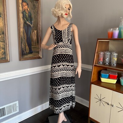 Vintage 90s Black & White Tribal Print Maxi Dress Grunge Combat Boots M | eBay Vintage 90s Black & White Tribal Print Maxi Dress Grunge Combat Boots M | eBay