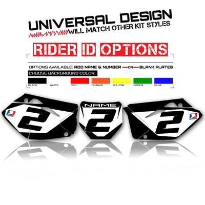 2006 2007 2008 KXF 450 CUSTOM NUMBER PLATE STOCK : BLACK BACKGROUNDS DECALS