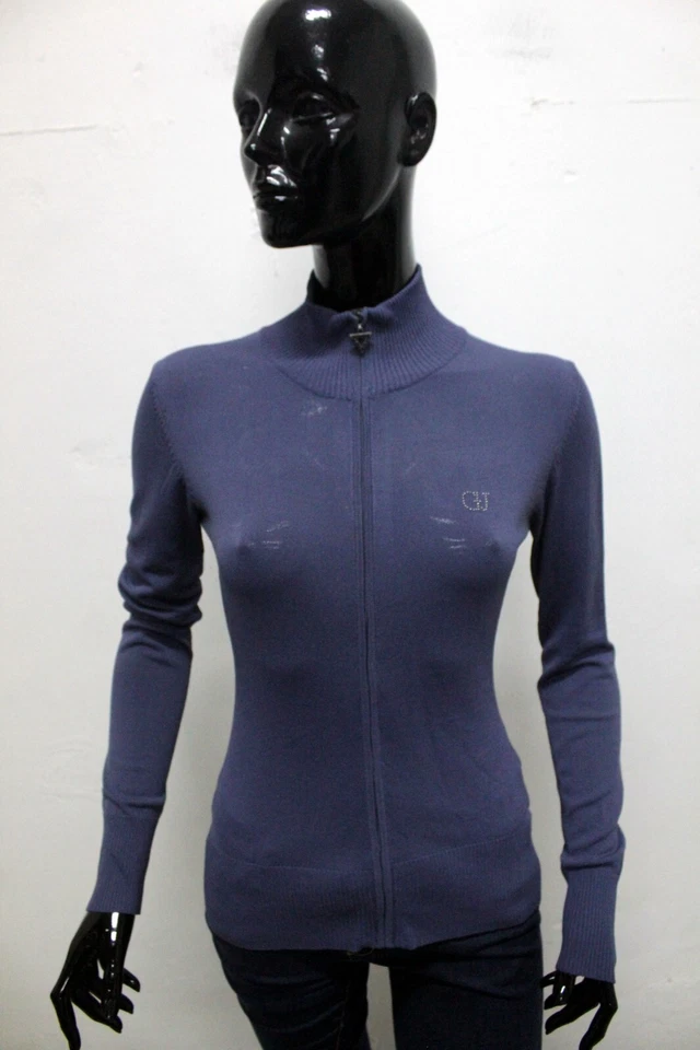 GUESS Cardigan Damen Größe M Pullover Sweater Strick Blau Logo - Bild 1 von 4