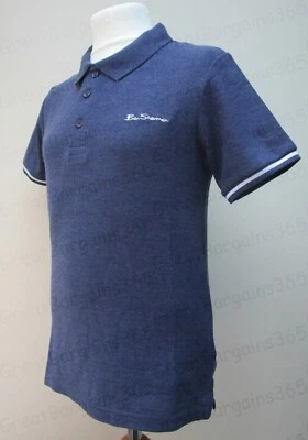 Boys Ben Sherman Short Sleeve Polo Shirt Top Cotton White Red Blue Ages 5-13 New