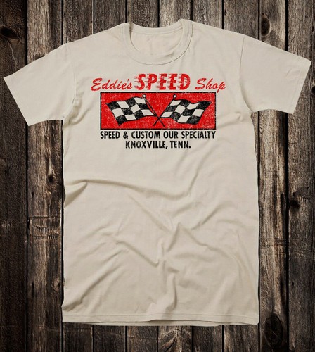 Retro Hot Rod Tee T Shirt Drag Race Racing Eddies Speed Shop Knoxville TN - Picture 8 of 9