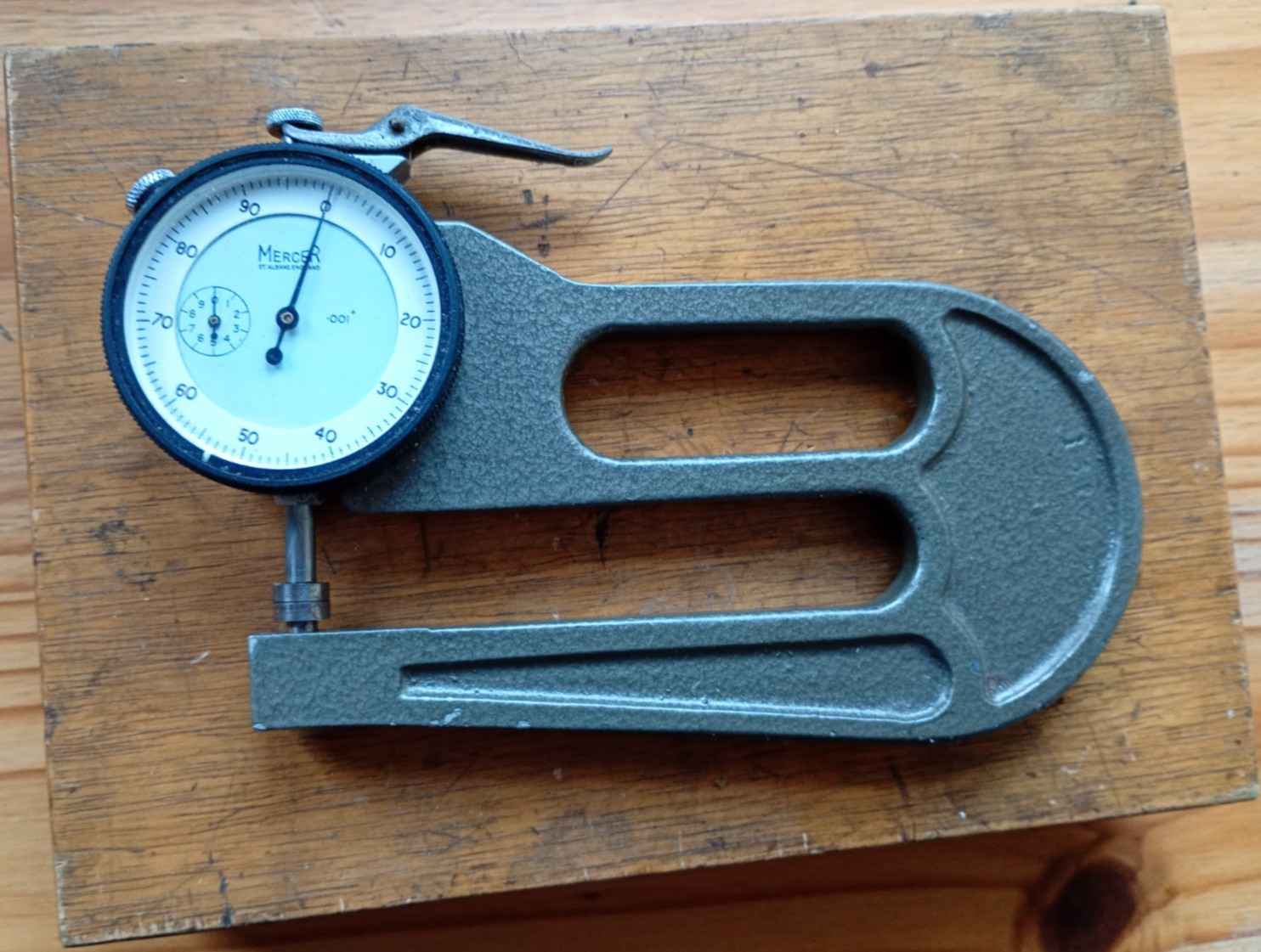 Dial Thickness Gauge, Mercer, boxed.