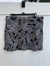 Rafaella Comfort Pull On Skort XL Skirt Black White Floral
