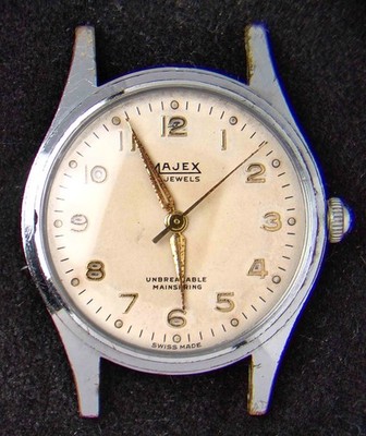 Majex Herren Handaufzug Vintage Swiss Uhr -- läuft