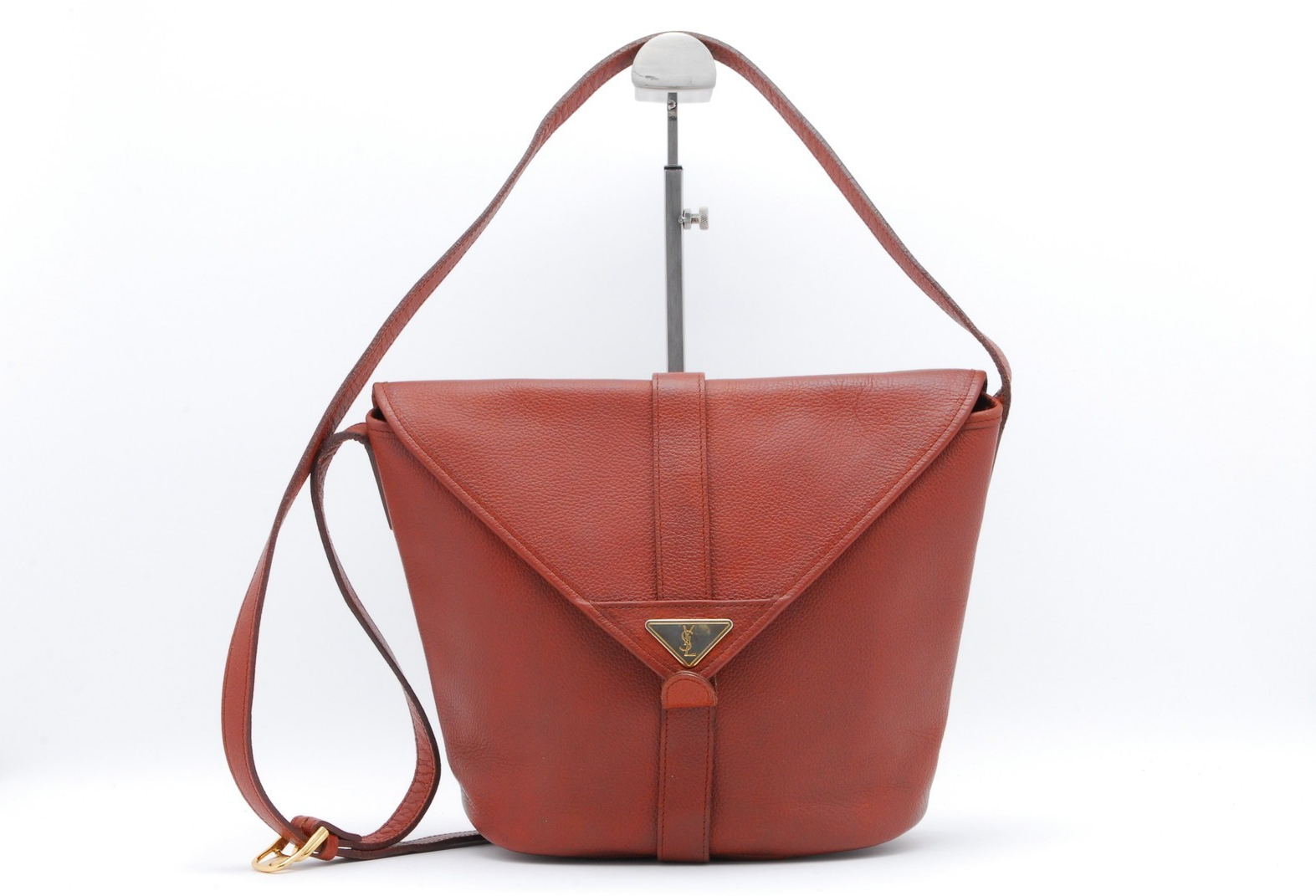 Borsa a tracolla Yves Saint Laurent in pelle di vitello marrone YSL