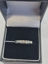 Platinum Baguette Diamond 1/2 Eternity Ring Size " L" 0.25ct