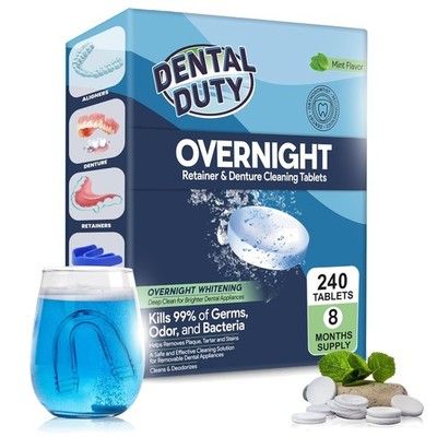 Denture & Night Guard Cleaner Tablets - Overnight Formula