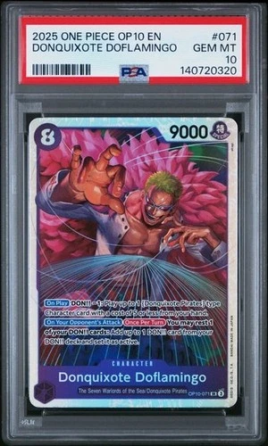 2025 One Piece OP10 Donquixote Doflamingo PSA 10 GEM SUPER RARE Extended Art