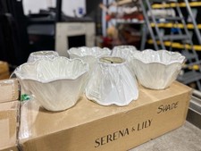 Serena Lily Shades for Larkspur Chandelier Set of 6 -White Wave Linen Shades