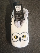 Bioworld Harry Potter Hedwig Owl slipper socks Sz S/M Lined Non Slip