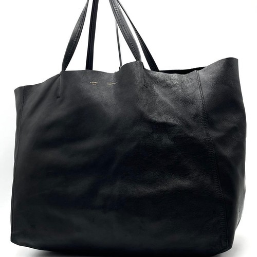 Excellent Celine Tote Bag, Horizontal Cabas, Phoebe Philo Era, Black Leather