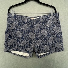 Casual By Ellos Women  s Navy Floral Print Shorts UK 16