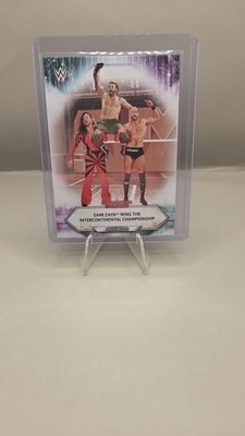 WWE Sami Zayn Wins The Intercontinental Championship Topps 2021