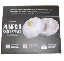 Ovente 2 tier, pumpkin snack bowl server Halloween fall decor