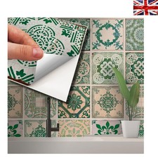 24 Pcs Vintage Green Peel and Stick Tile Stickers for Home Decor - DIY Beauty