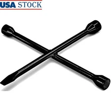 14in Heavy Duty 4 Way Lug Wrench SAE MM Tire Tool Automotive Maintenance New