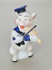 1930s THREE LITTLE PIGS VINTAGE WALT DISNEY 10 CM CERAMIC TOOTHBRUSH HOLDER