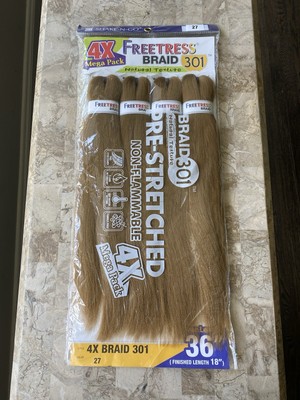 Freetress Braid 301 Pre-Stretched 4X Mega Pack 36  Color 27   Shake-N-Go Hair