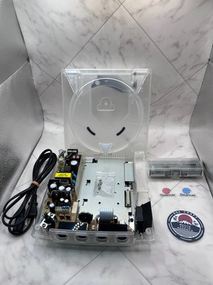 Sega Dreamcast VA1 Clear Shell No GD-ROM ODE-Ready Battery Mod Power Socket Fuse