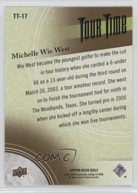 2024 Upper Deck Tour Time Gold Michelle Wie West #TT-17 - Image 2 of 2