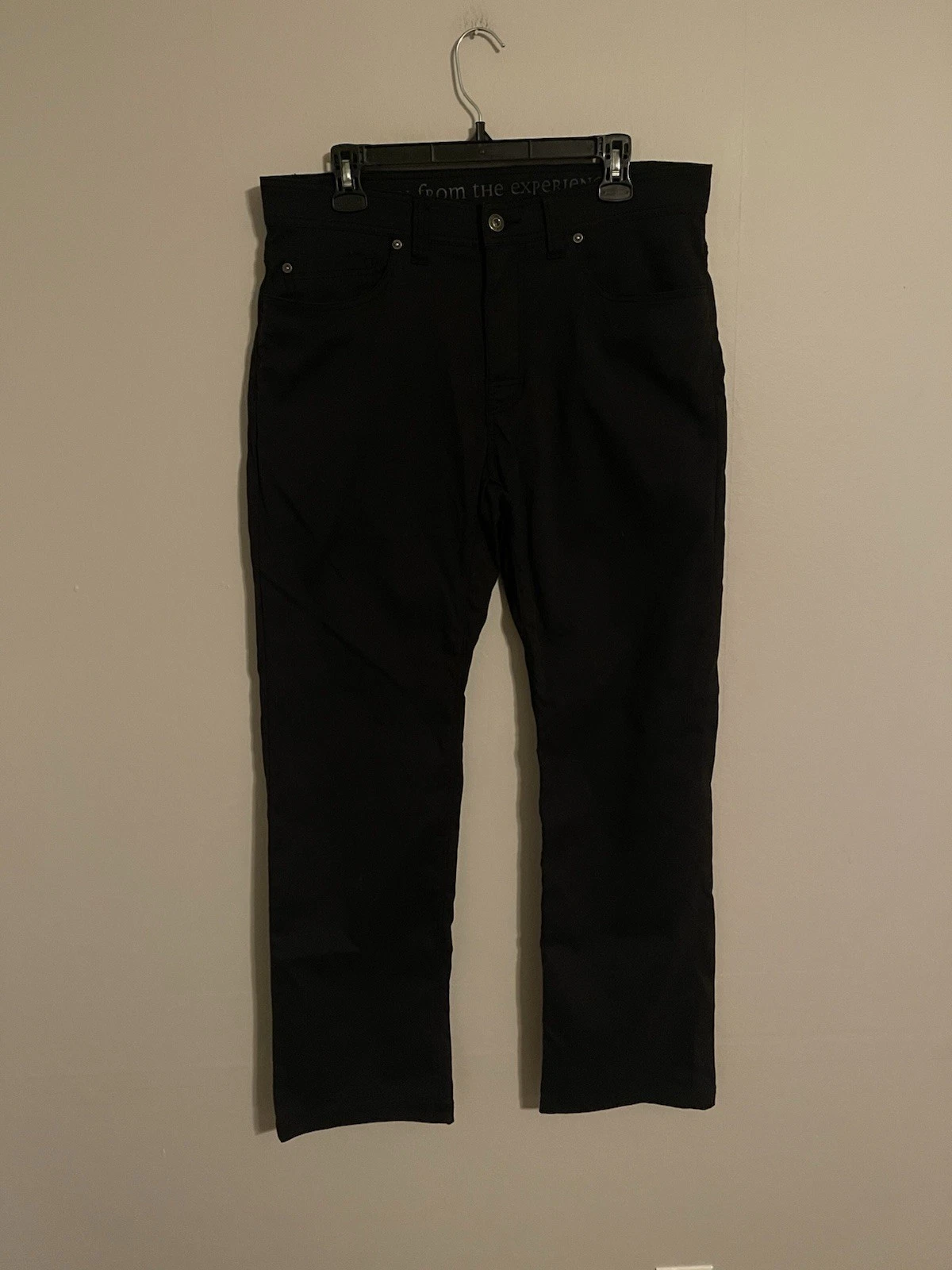 Prana Brion Pant Slim Fit Black Outdoors Hiking Nylon Tech Pants - Men's 34x32
