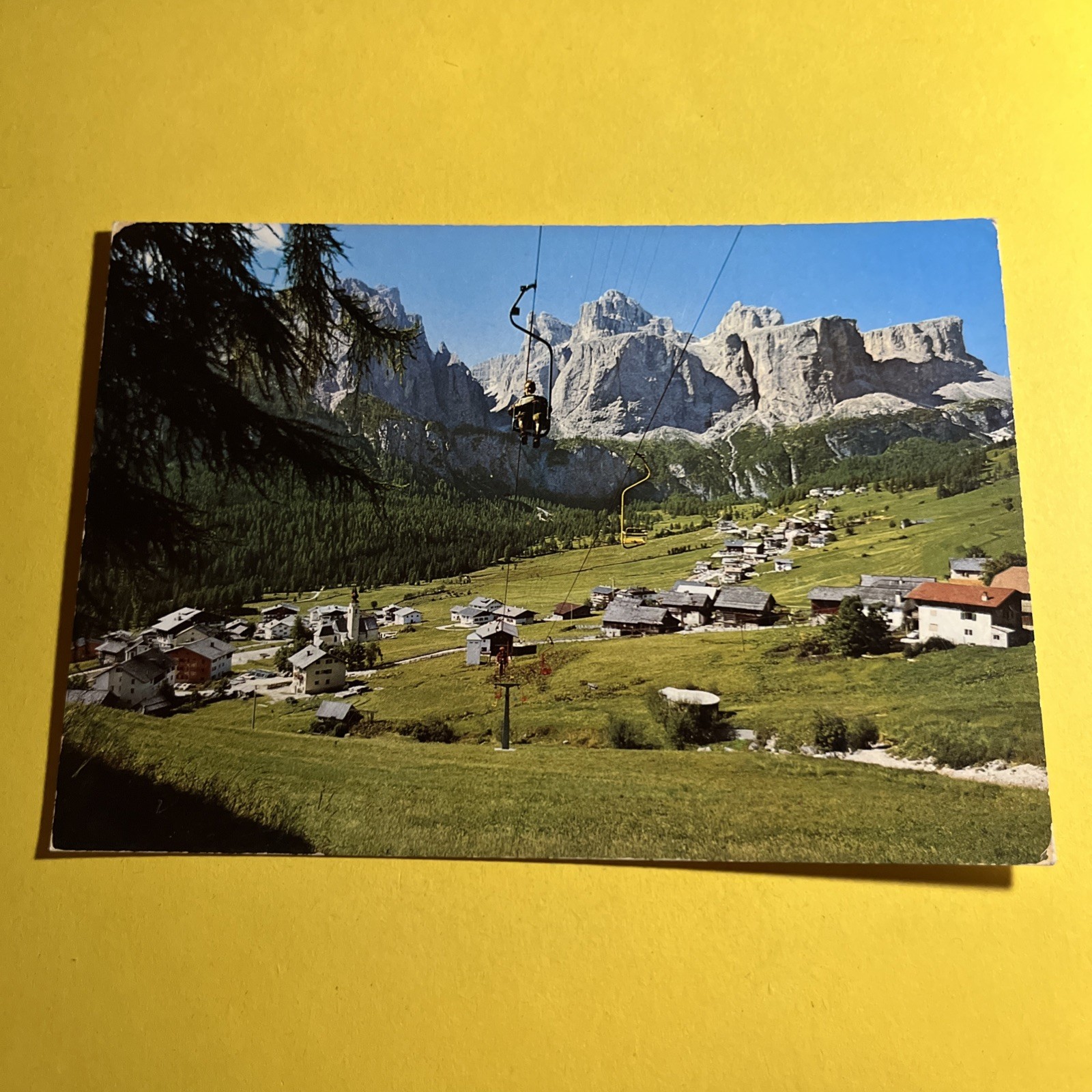 DOLOMITI VAL BADIA COLFOSCO VERSO GR. SELLA - CARTOLINA VIAGGIATA COLLEZIONE