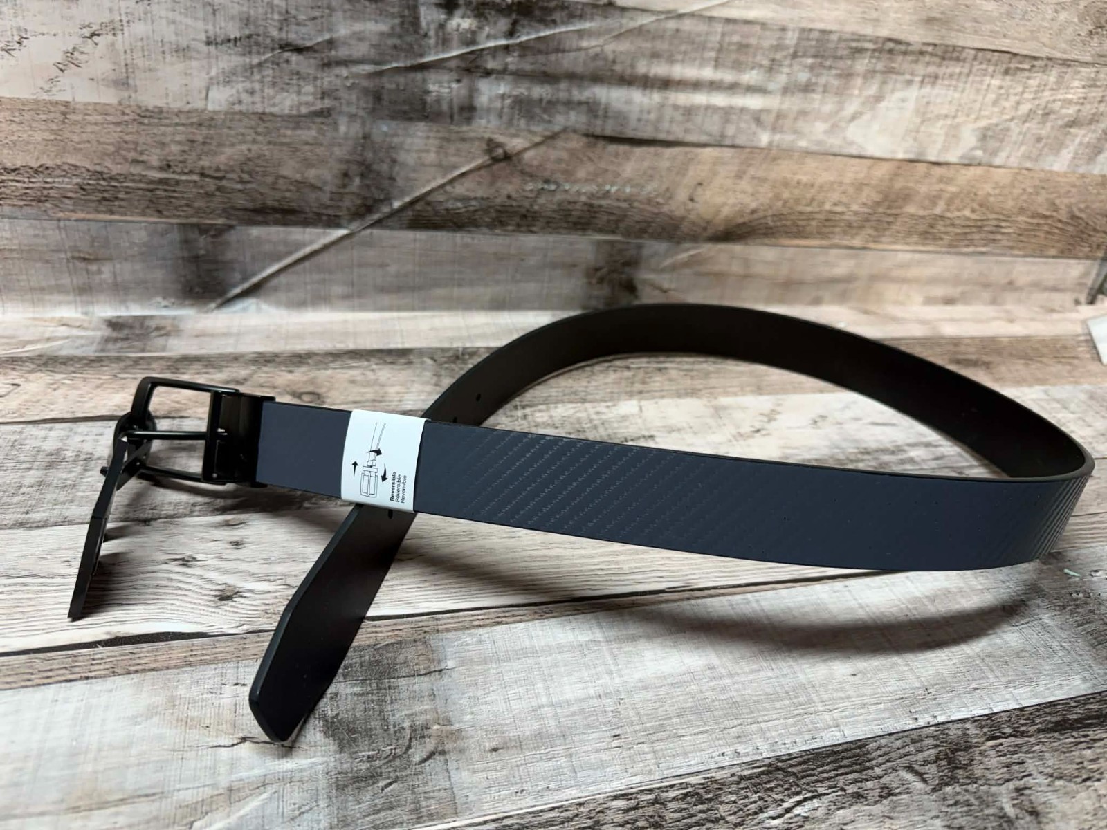 Nike Carbon Fiber Textured Reversible Belt Black Size 36