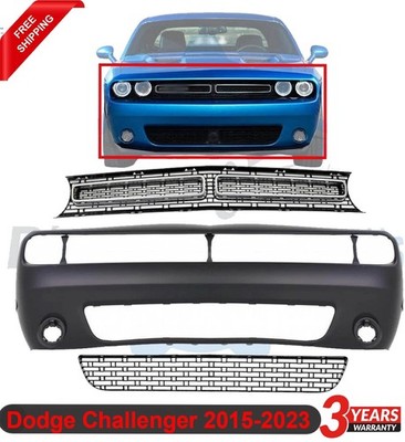 Front Bumper Cover & Grille Assembly Kit For 2015-2023 Dodge Challenger
