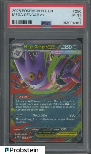 2025 Pokemon PFL En #056 Mega Gengar Ex PSA 9 MINT