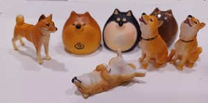 7 Japanese Shiba Inu figures,  6 different designs, US seller