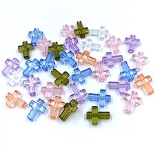 Loose Spacer Beads 50Pcs/Pack Acrylic Cross Beads Transparent DIY 13 16mm ;