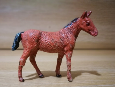 Vintage um 1930 Komposition Elastolin Deutscher Zoo Bauernhof Tier Figur #2 Pferd