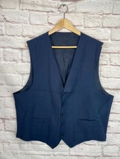 TOMMY HILFIGER Mens Blue BIG & TALL Suit Vest Waistcoat 50" CHEST Size XL