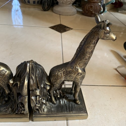 2 Vintage massive Messing Giraffe Buchstützen 9x5x3,5 - Bild 8 von 8