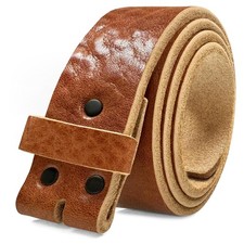 Mens Heavy-Duty 5.0 5.5 mm thick Genuine Full Grain Leather Belt Strap 1-1/...