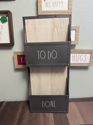 #ad #ad Rae Dunn TO DO and DONE 2 Tier Wall Sorter Wood Metal $36.99