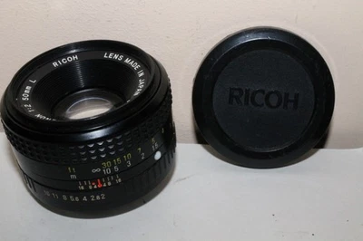Objectif Ricoh 50 mm F2 monture Pentax K + bouchon avant - Photo 1/4