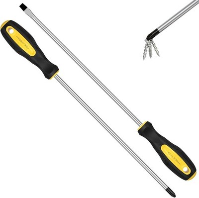 2 Pack 12in Long Reach Magnetic Screwdrivers Set For Car Garage Repair Tools New