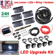 New For Cab Moon Sun Visor Replacement Light Lens Lenses LEDs Wiring Upgrade Kit