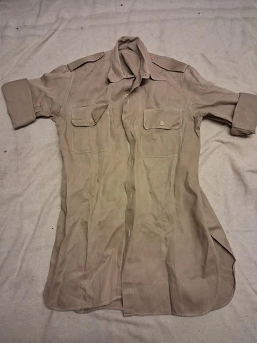 WW2 RAF khaki Shirt Linen Reenactment British Army India military