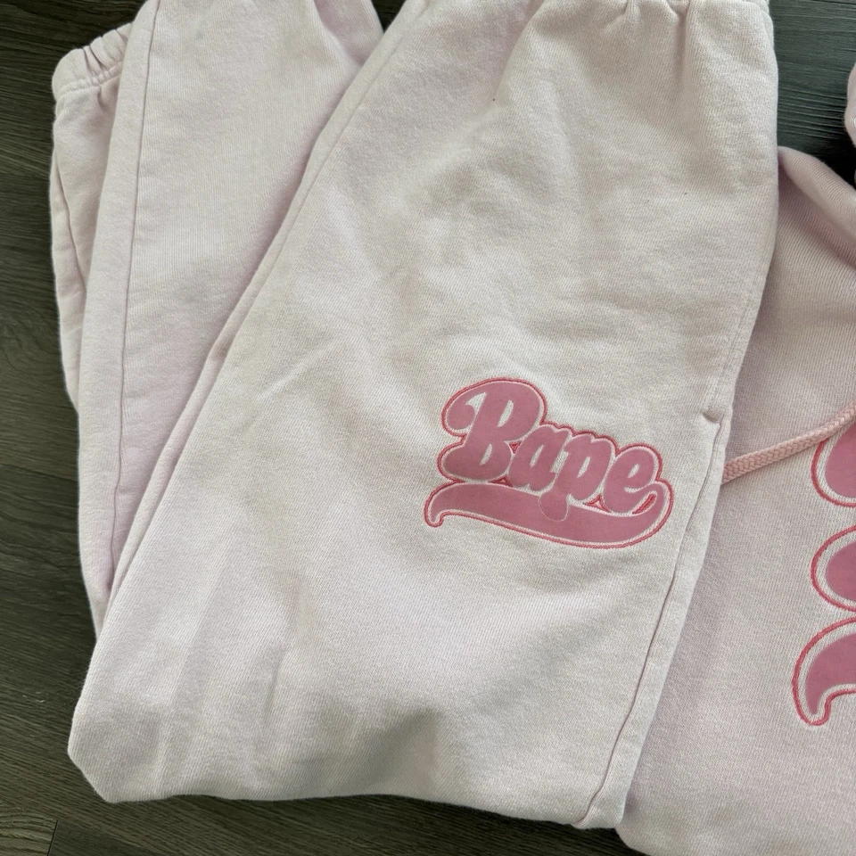 BAPE A Bathing Ape Rosa Grande Sudadera con Capucha Pantalones 2 Piezas Sudadera Rara XS Foto 4 de 4