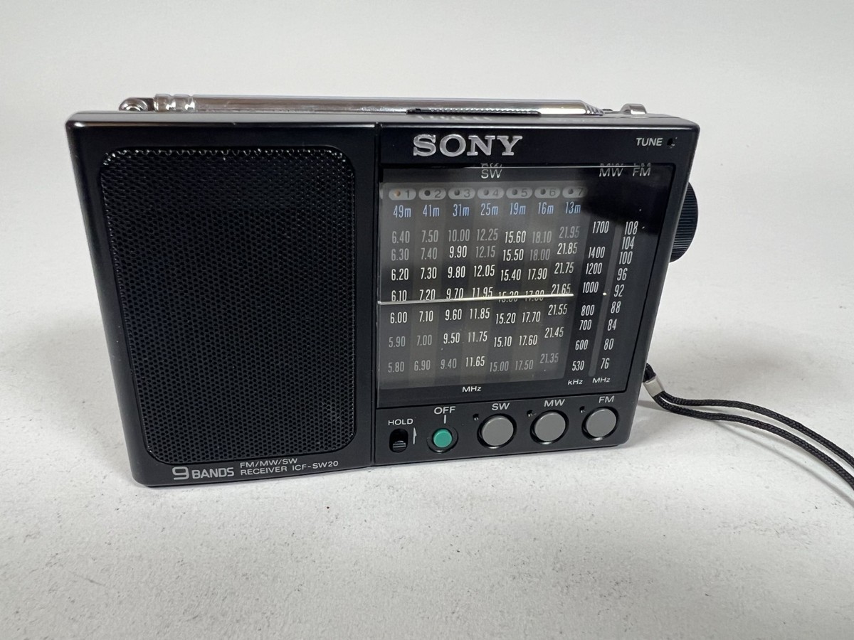 SONY ソニー ラジオ ICF-SW20 ケース付 FM MW SW Sony ICF-SW20 FM/MW/SW1-7 - 9-Band Receiver - Cond - Open