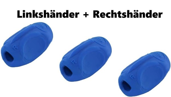 3X Kum Sattler Grip/Schreiblernhilfe/Griff/Schreibhilfe - Gummi Rh + Lh Blau-image