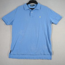 Polo Ralph Lauren Polo Shirt Mens XL Blue Pique Cotton Short Sleeve Pony
