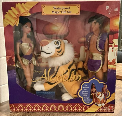 #ad 1994 Disney Aladdin Water Jewel Magic Gift Set Jasmine Rajah MIB Rare Swimsuit $125.00