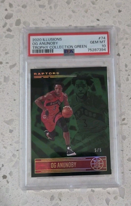 OG Anunoby PSA 10 5/5 Panini 2020-21 2021 Illusions Basketball Trophy Green #74!